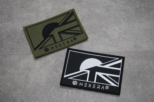 JP/UK Patch　オリーブグリーン×ブラック (刺繍パッチ）